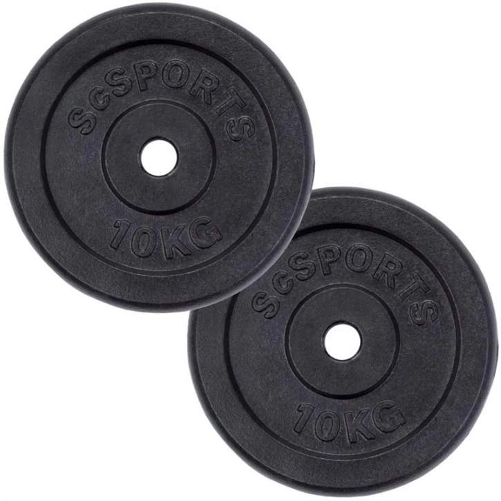 ScSPORTS valurautalevypainot 2 x 10 kg, 30 mm - Image 2