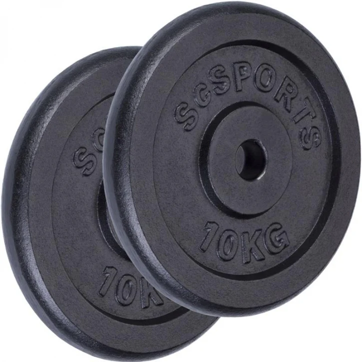 ScSPORTS valurautalevypainot 2 x 10 kg, 30 mm - Image 3