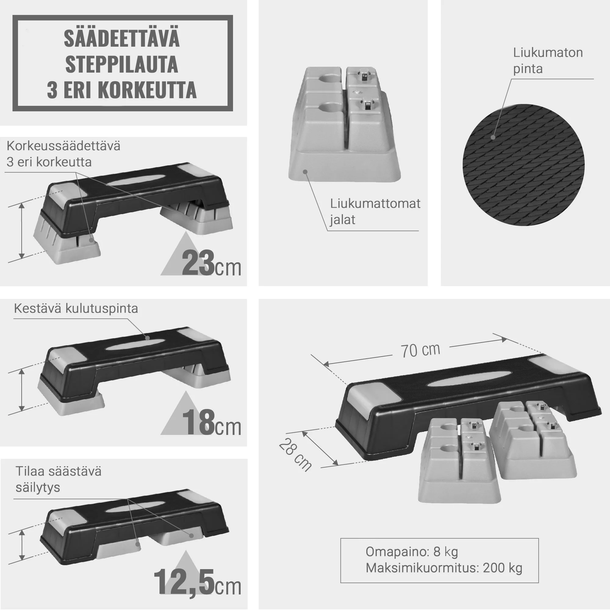 Korkeussäädettävä steppilauta XS - Image 9