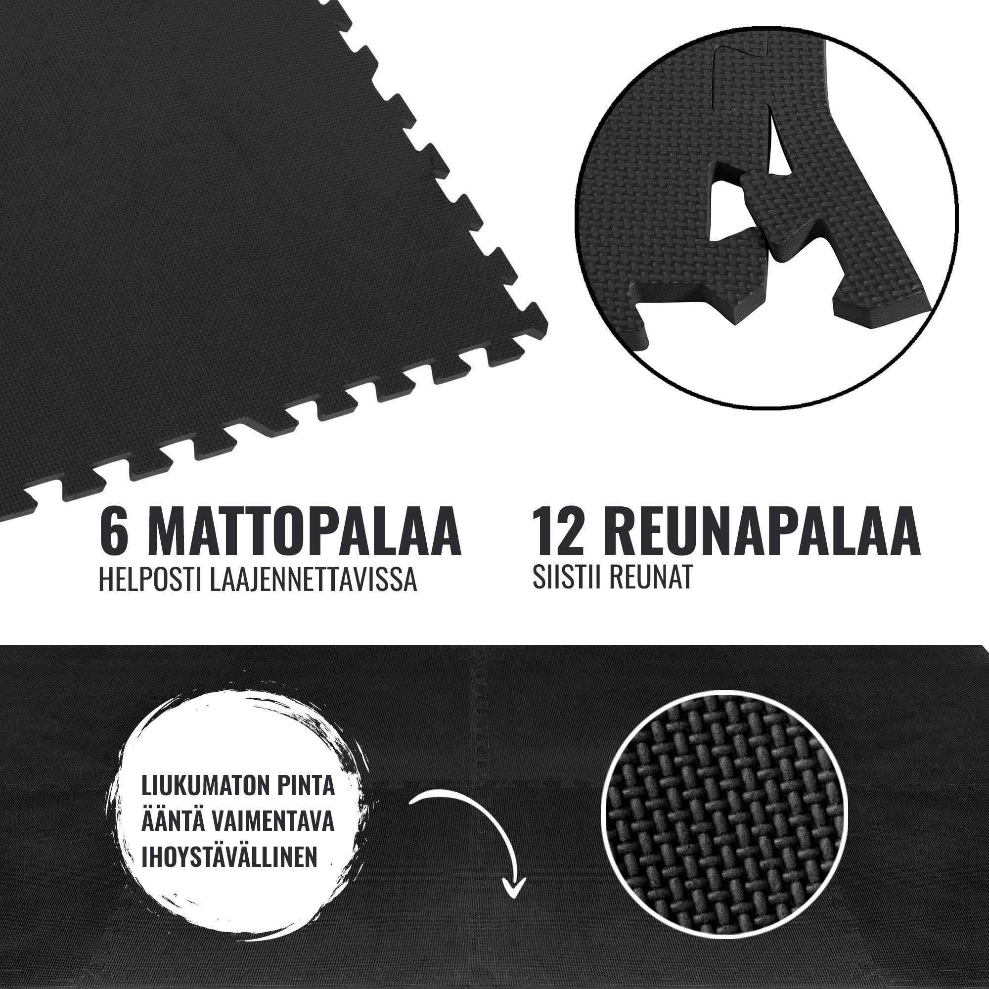 Suojamatto 6 palaa 60 x 60 x 1,2 cm, musta - Image 7