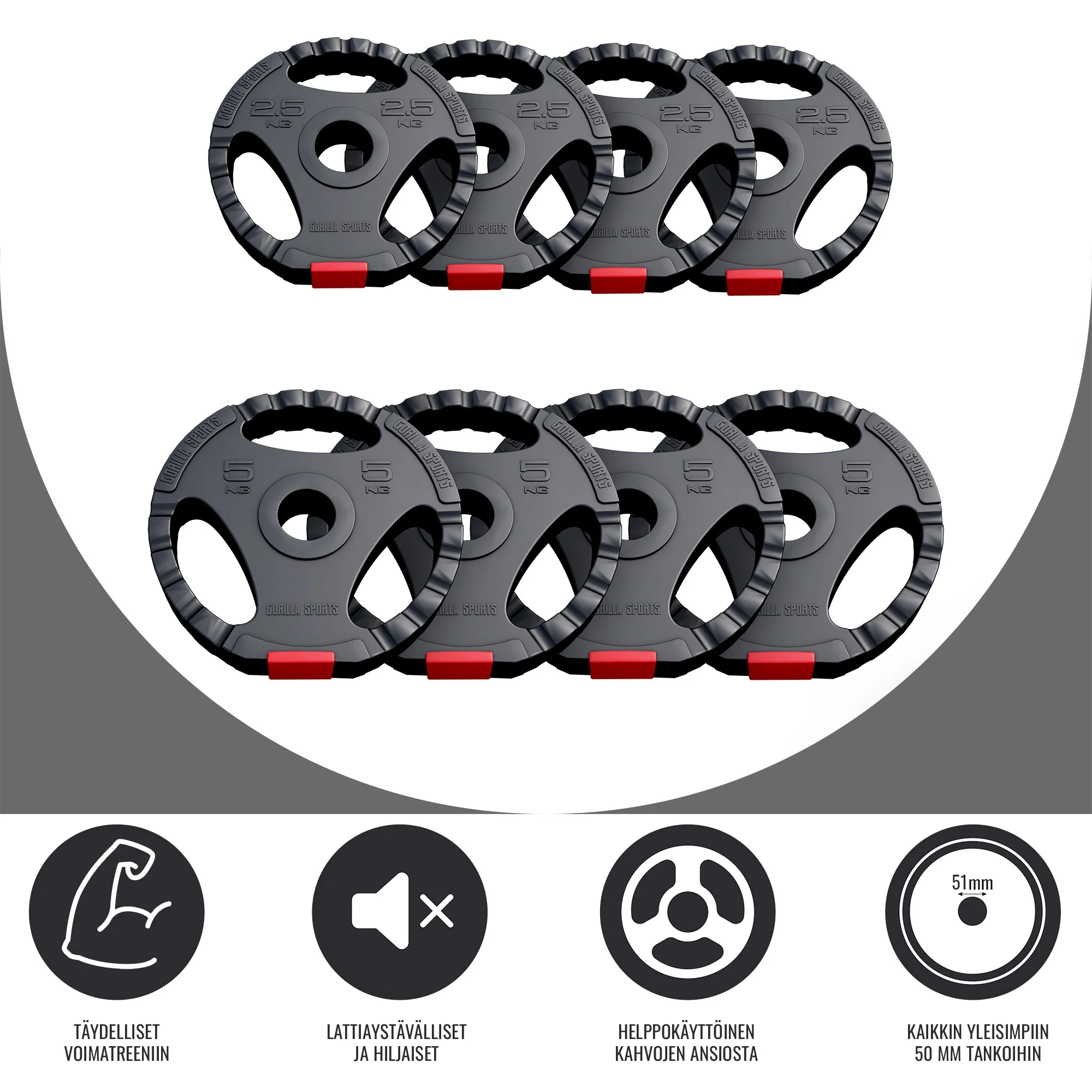 Tri Grip painolevysarja 30 kg 50/51 mm - Image 4