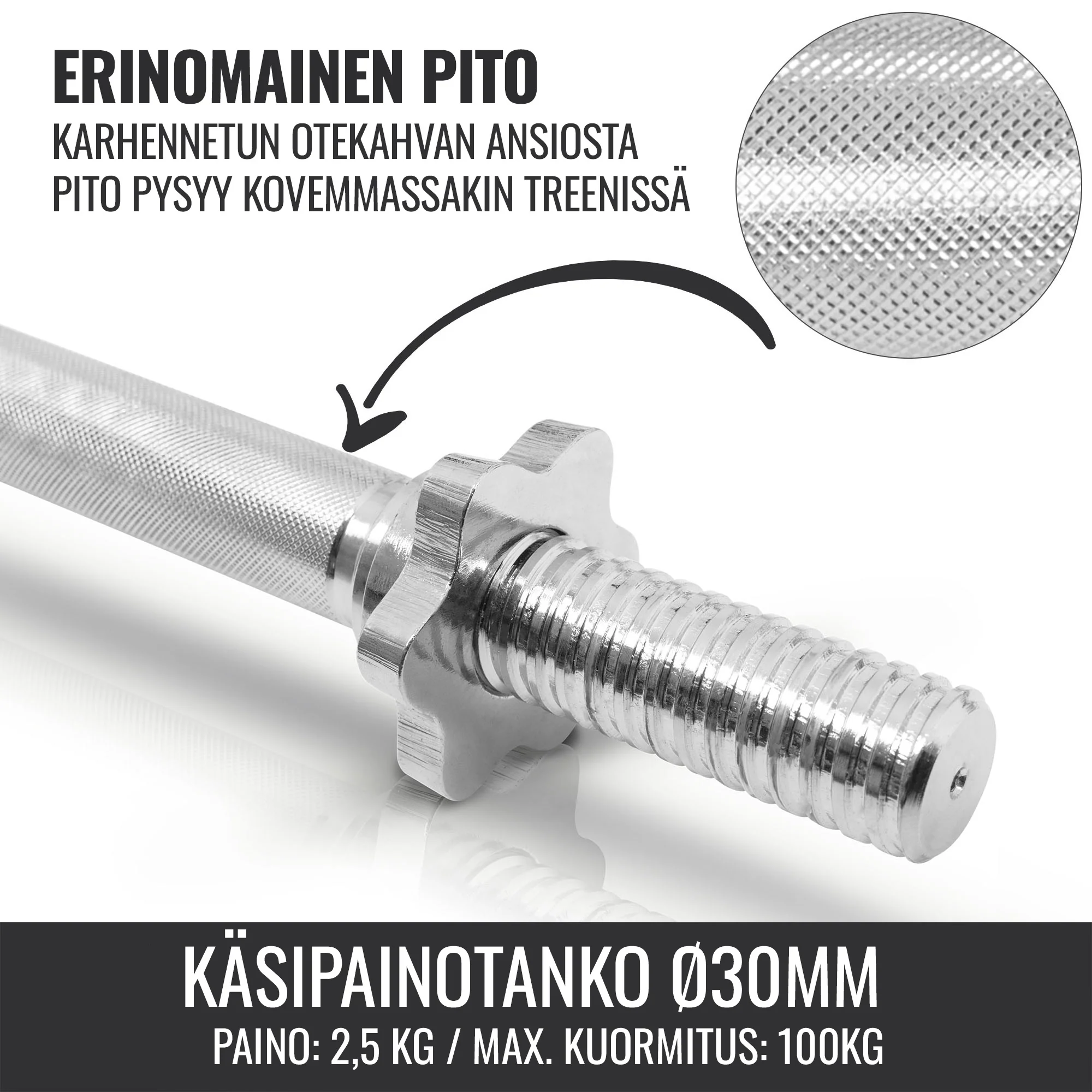 Tri Grip käsipainosetti 30 kg valuraudasta - Image 9