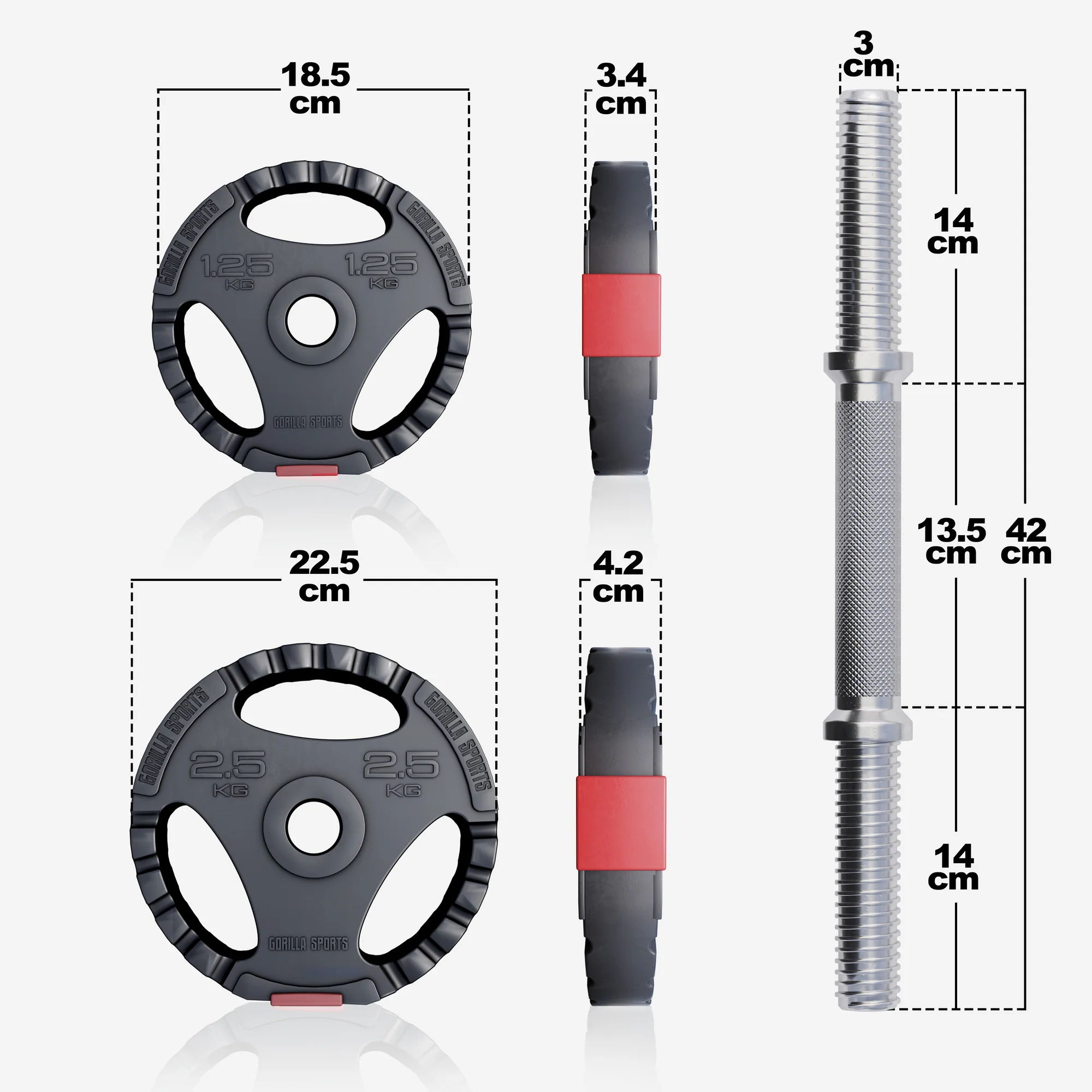 Vinyyli Tri Grip käsipainosetti 30 kg - Image 8